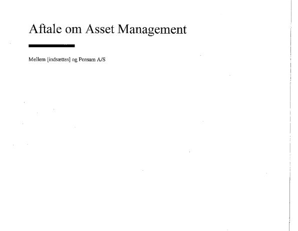 thumbnail of Asset management aftale Pensam